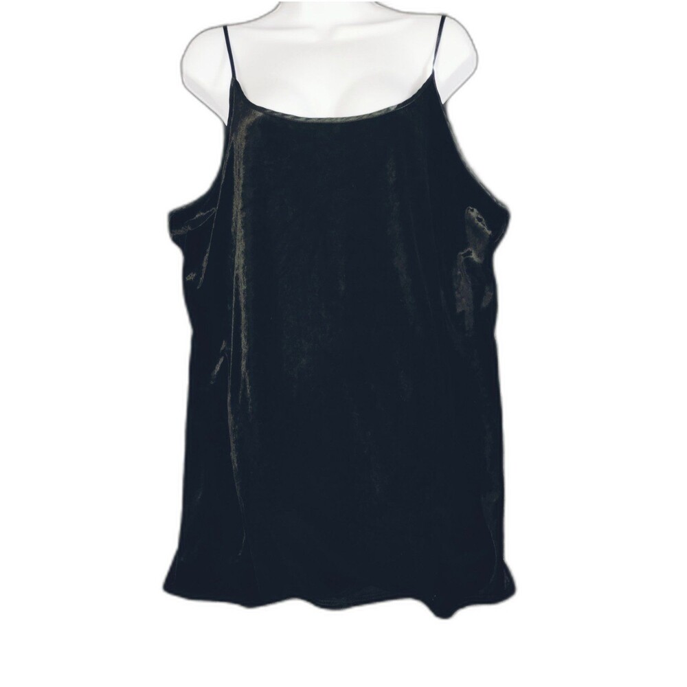 Black Velvet Cami Size L Spaghetti Straps Sexy Cute Goth Victorian Castle Core